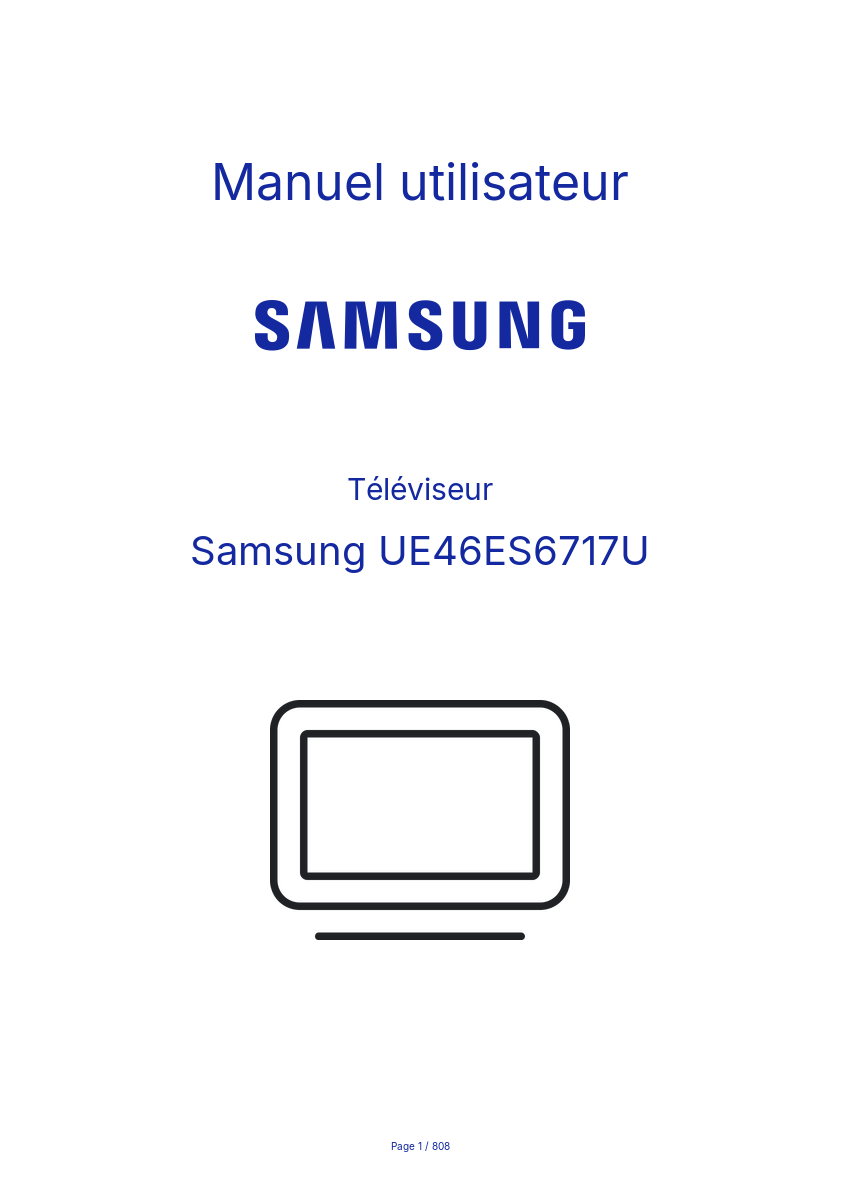 Page n°1 - Manuel utilisateur Samsung UE46ES6717U