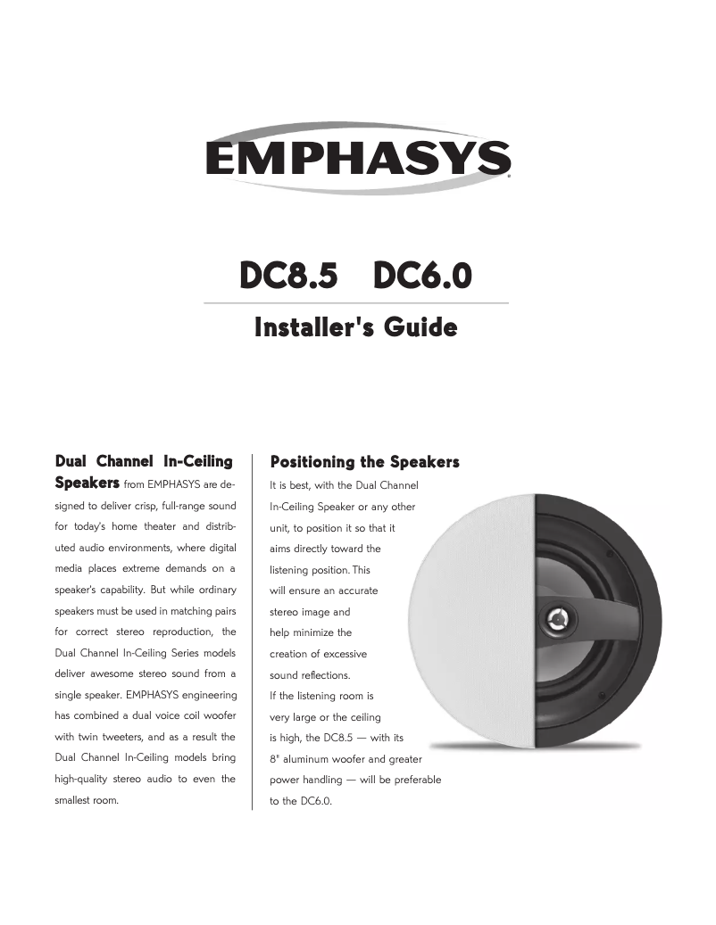 Page n°1 - Manuel utilisateur Emphasys DC8.5