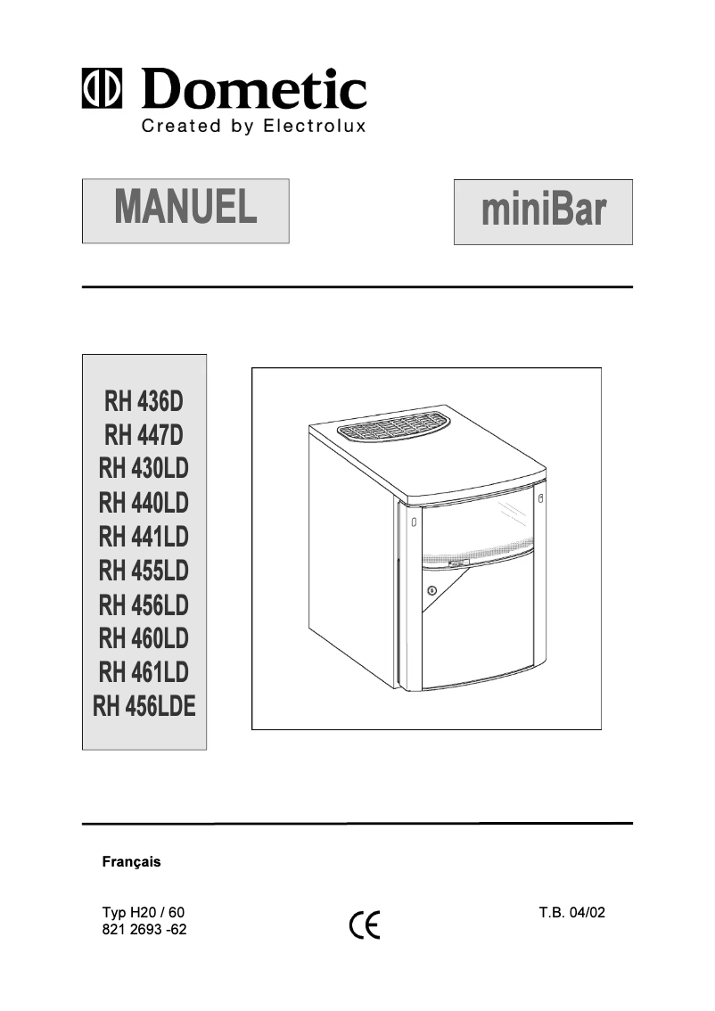 Page 1 de la notice Manuel utilisateur Electrolux RH 461 LD