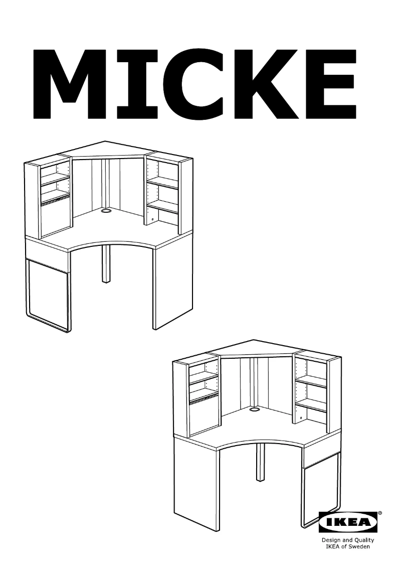 Page 1 de la notice Manuel utilisateur Ikea MICKE 803.517.44