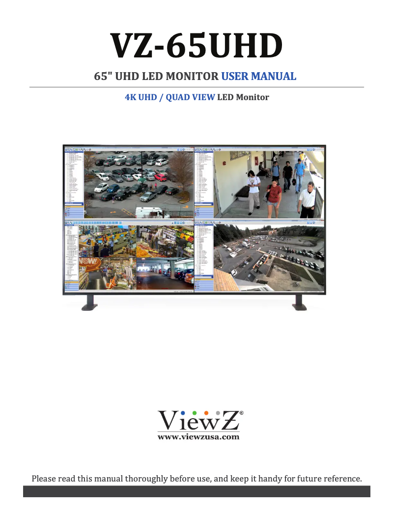 Page 1 de la notice Manuel utilisateur ViewZ VZ-65UHD