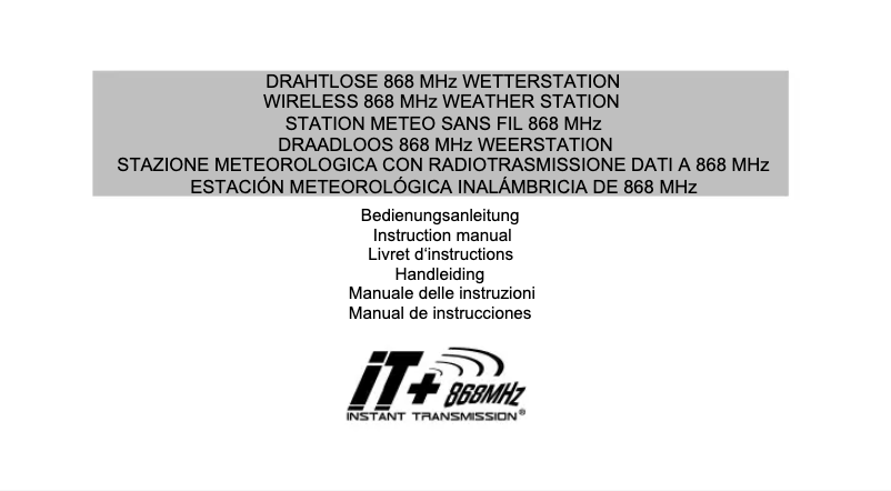 Page 1 de la notice Manuel utilisateur Techno Line WS 9632