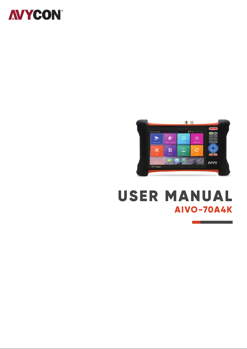 Page n°1 - Manuel utilisateur Avycon AIVO-70A4K