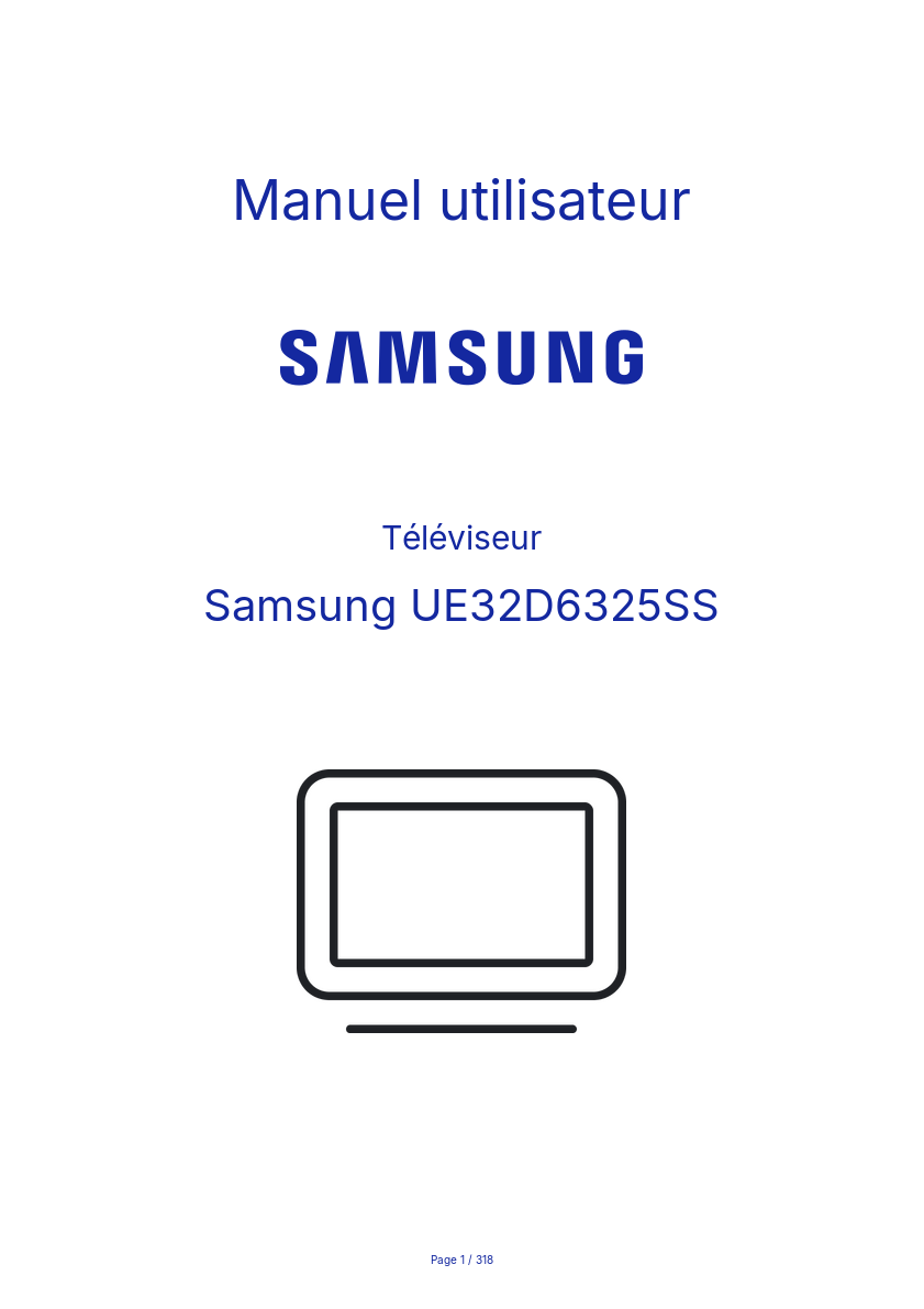 Page n°1 - Manuel utilisateur Samsung UE32D6325SS