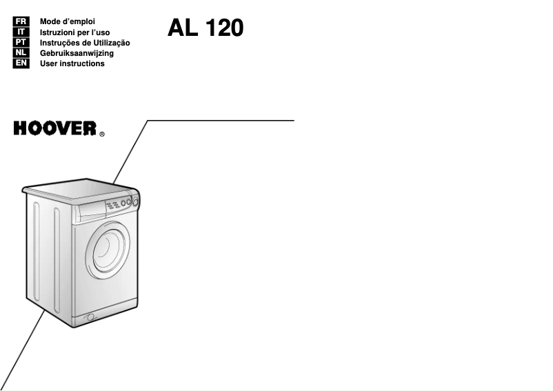 Page n°1 - Manuel utilisateur Hoover AL 120 PL