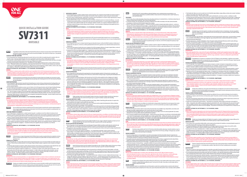 Page 1 of the manual User Manual One for all SV 7311
