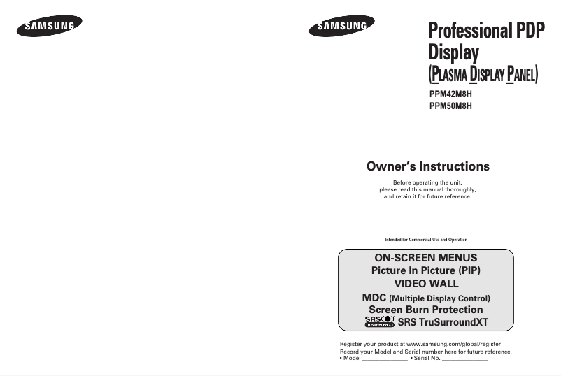 Página 1 del manual Manual de usuario Samsung SyncMaster PPM42M8H