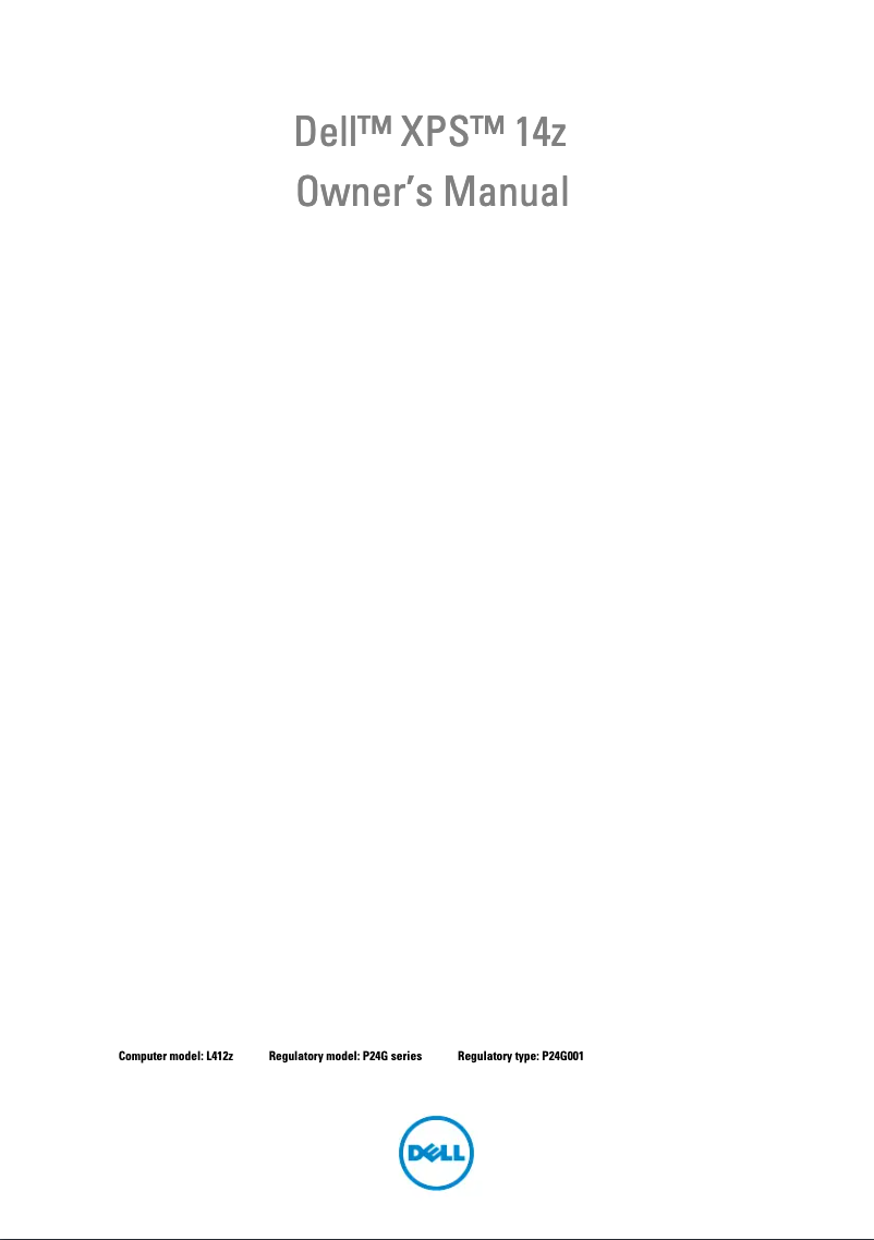 Page n°1 - Manuel utilisateur Dell XPS 14z-L421z