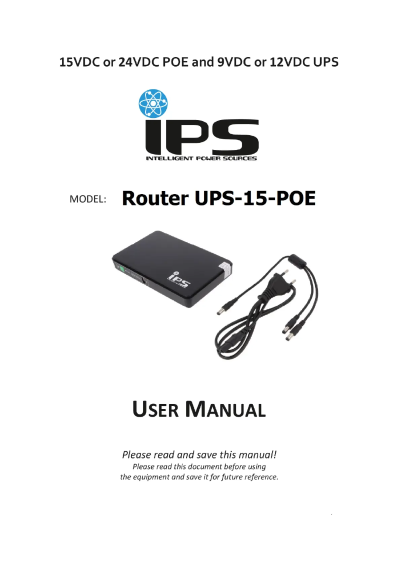 Image de la première page du manuel de l'appareil UPS-15-POE