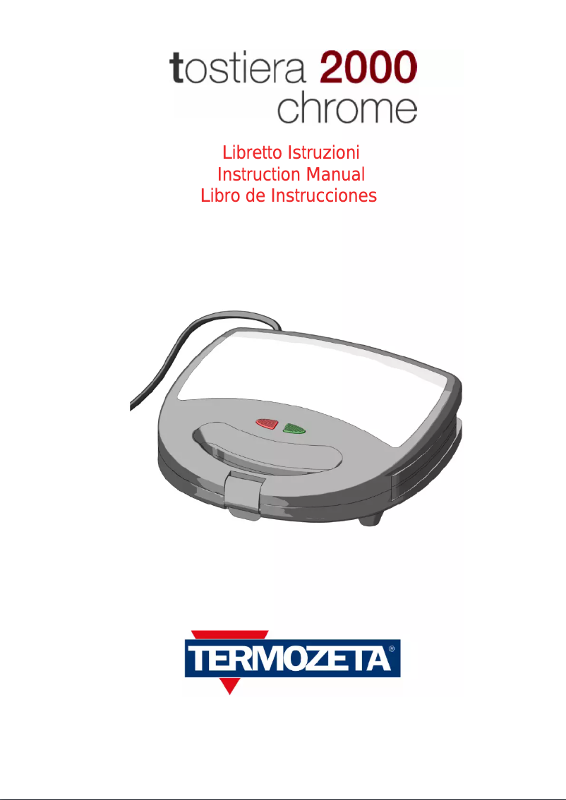 Page n°1 - Manuel utilisateur Termozeta Tostiera 2000