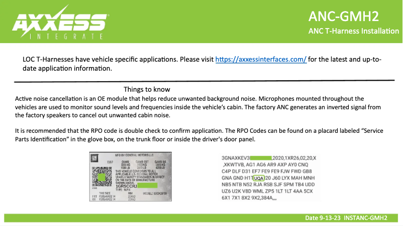 Image de la première page du manuel de l'appareil Axxess ANC-GMH2