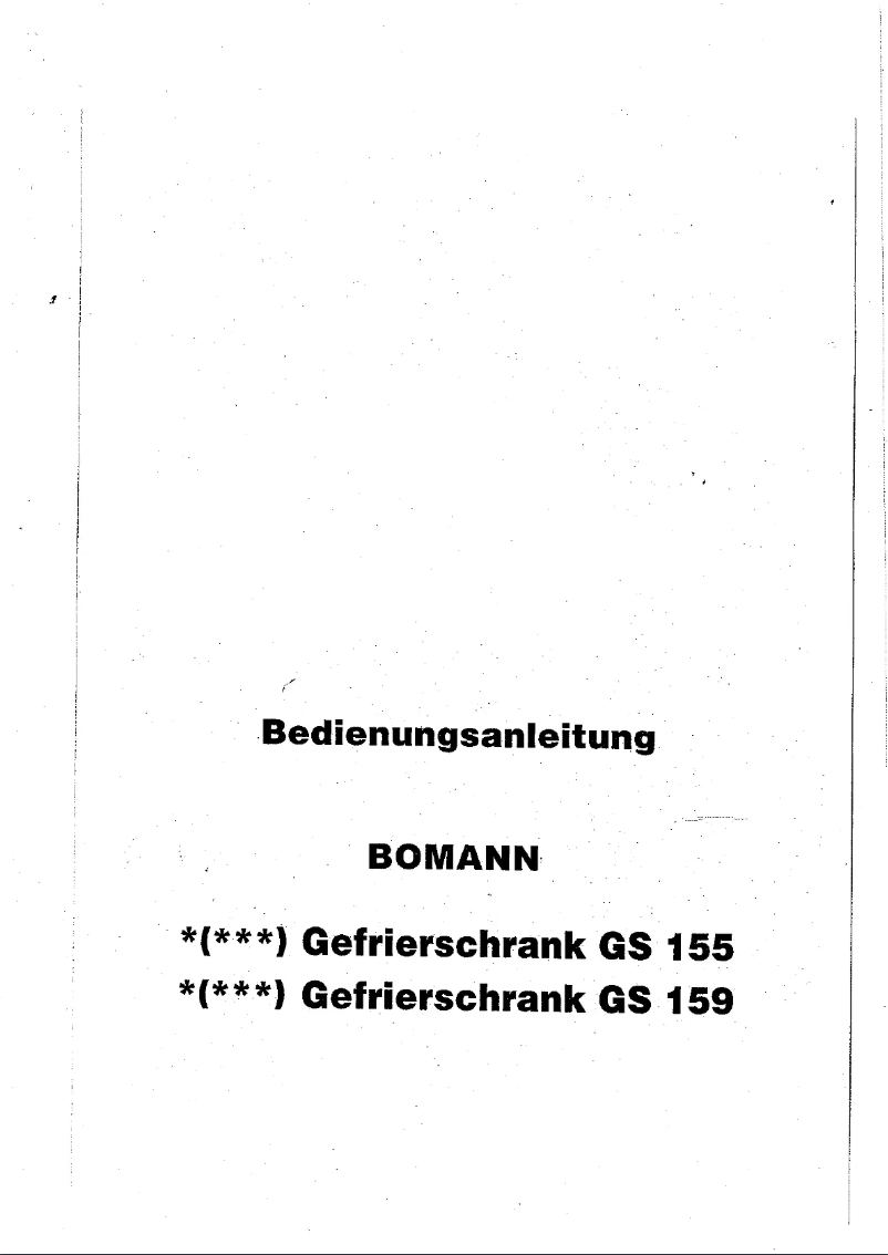 Page 1 de la notice Manuel utilisateur Bomann GS 159