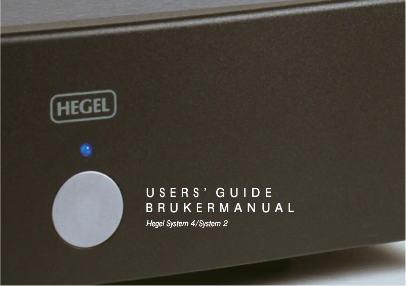 Page 1 de la notice Manuel utilisateur Hegel H2