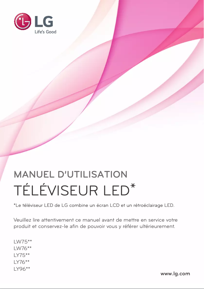 Page 1 de la notice Guide d'installation LG 42LY750H
