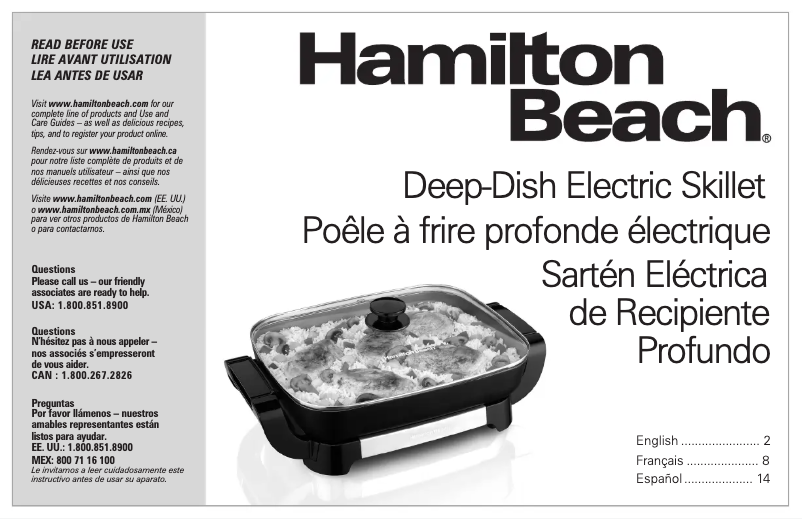 Page 1 de la notice Manuel d'utilisation et d'entretien Hamilton Beach Durathon 38529