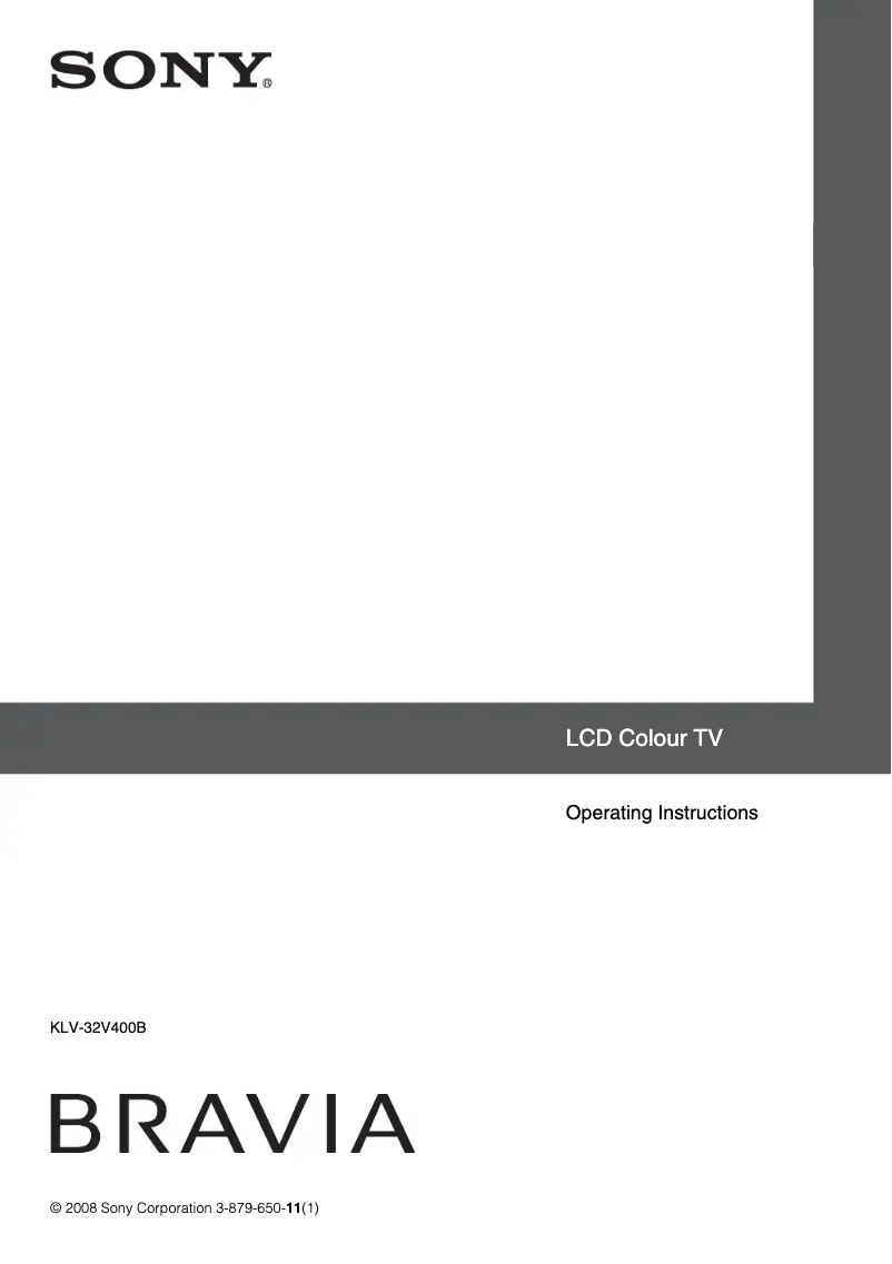 Page n°1 - Manuel utilisateur Sony Bravia KLV-32V400B