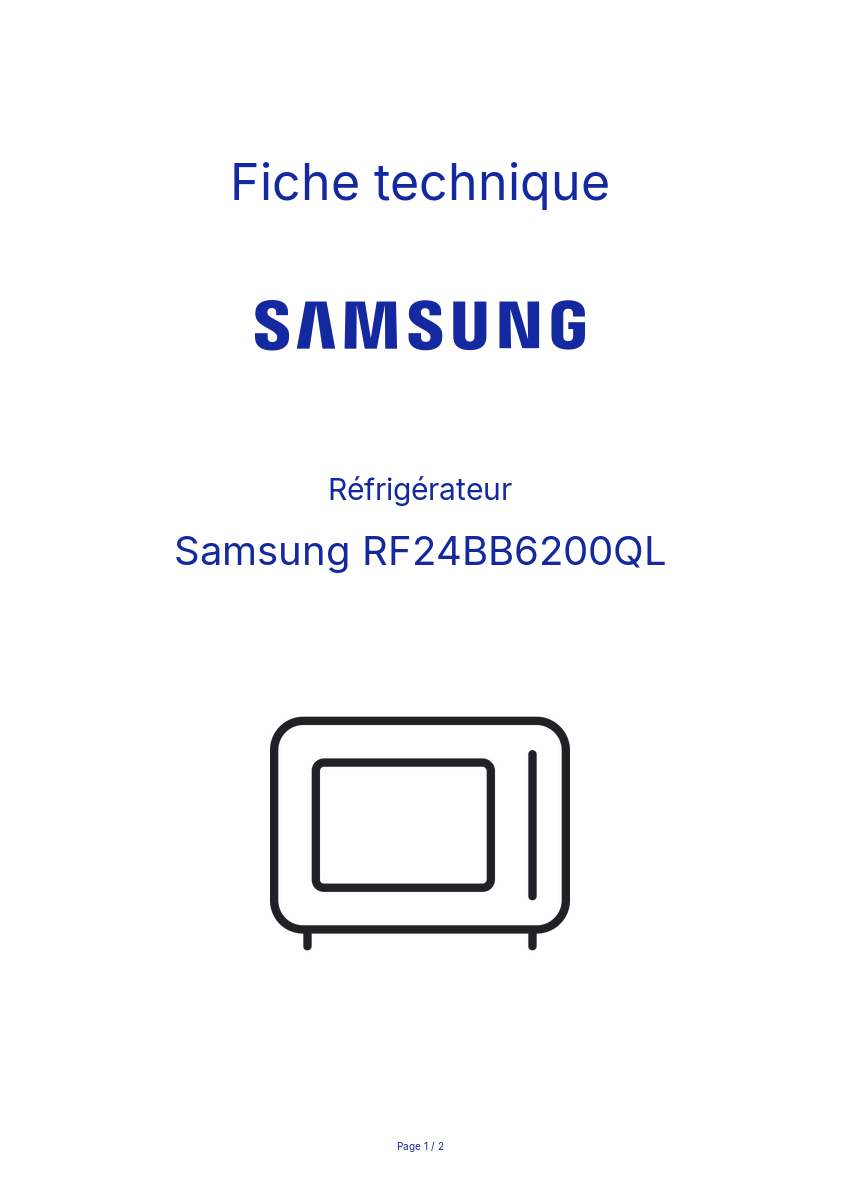 Image de la première page du manuel de l'appareil RF24BB6200QL