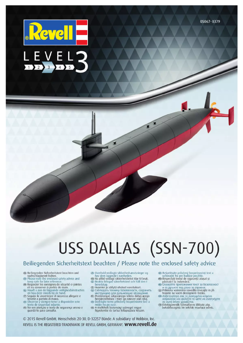 Page n°1 - Manuel utilisateur Revell USS Dallas (SSN-700)