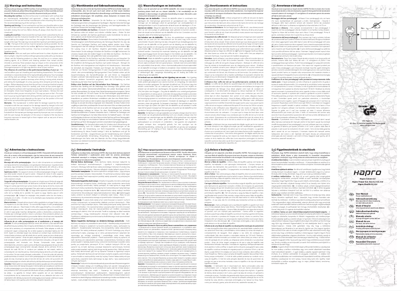 Page 1 de la notice Manuel utilisateur Hapro Traxer 6.2