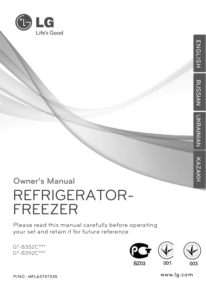 Image de la première page du manuel de l'appareil GN-B392CPCA