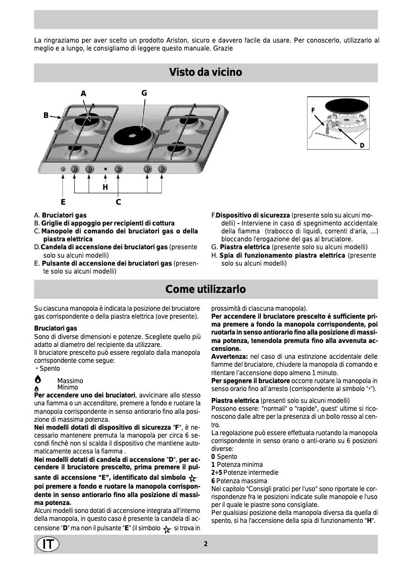 Page n°1 - Manuel utilisateur Ariston Thermo PF 760 AS GH