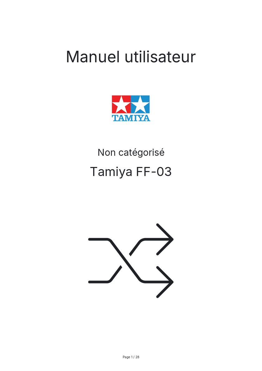 Image de la première page du manuel de l'appareil FF-03