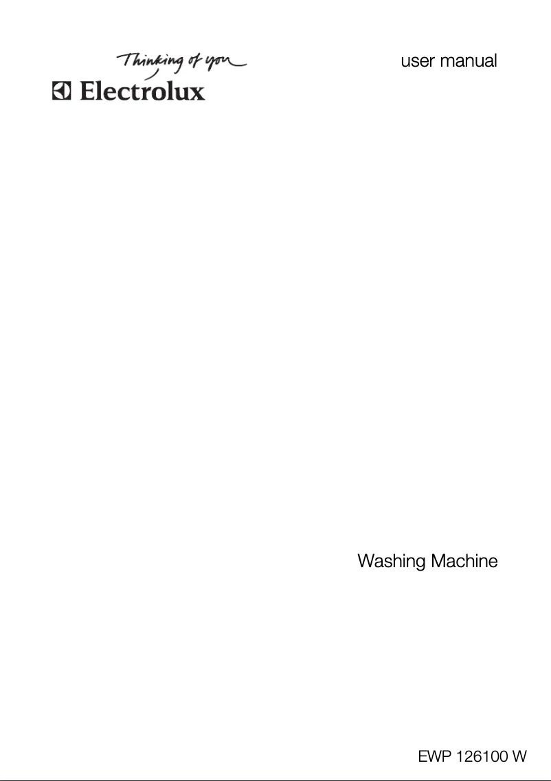 Page n°1 - Manuel utilisateur Electrolux EWP 126100 W