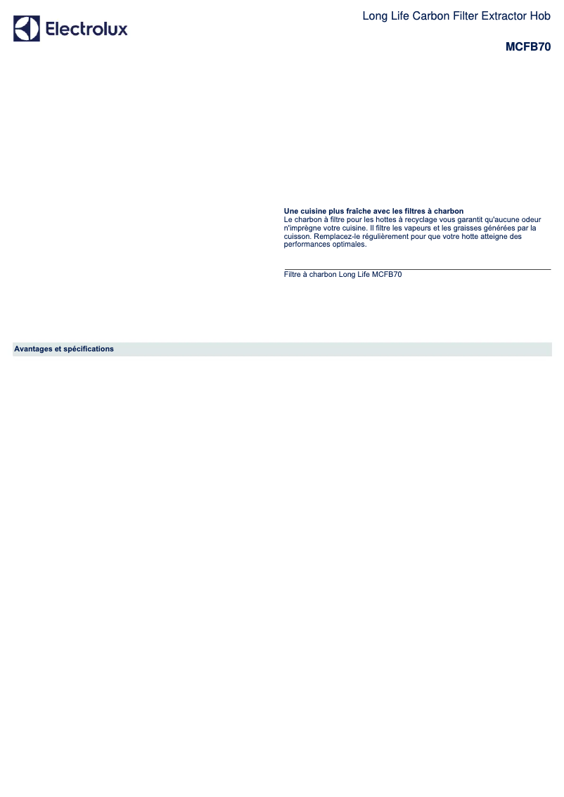 Page n°1 - Manuel utilisateur AEG MCFB70