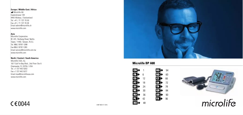 Page n°1 - Manuel utilisateur Microlife BP A80
