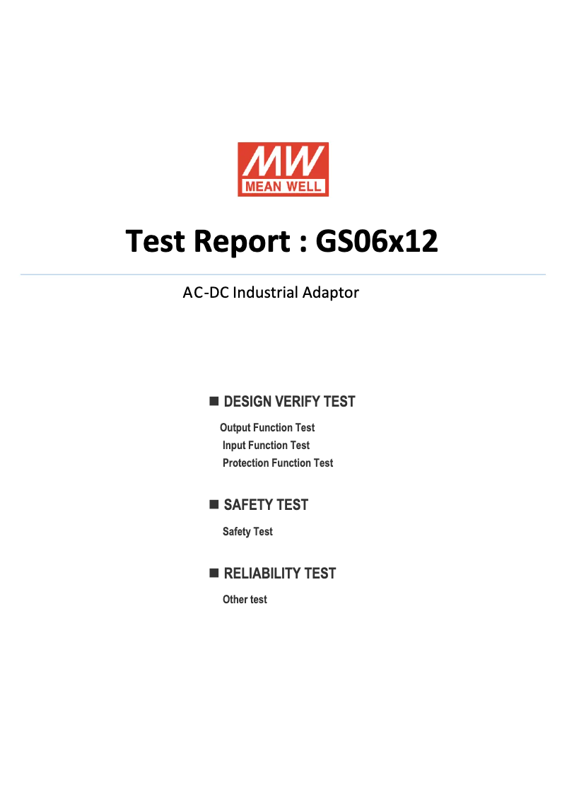 Página 1 del manual Ficha técnica Mean Well GS06E-3P1J