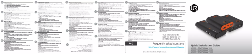 Page 1 de la notice Manuel utilisateur Urban Revolt Cinco Powerbank 7800 20494