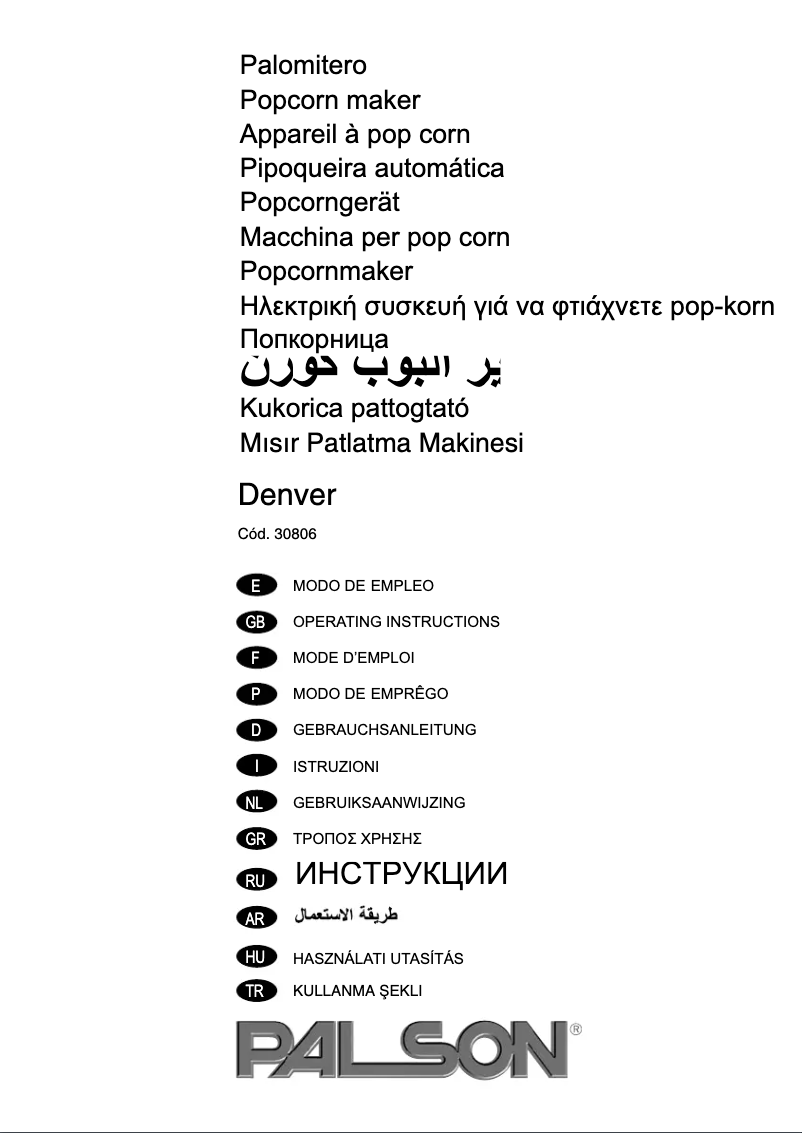 Page n°1 - Manuel utilisateur Palson Denver