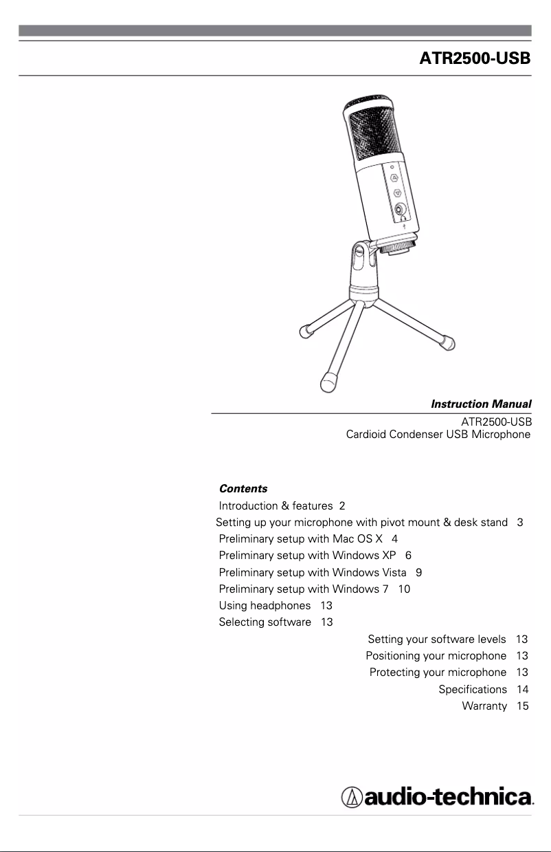 Image de la première page du manuel de l'appareil ATR2500-USB