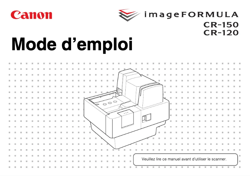 Image de la première page du manuel de l'appareil imageFORMULA CR-150