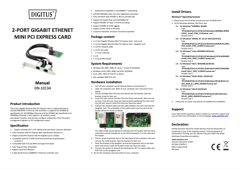 Page n°1 - Manuel utilisateur Digitus DN-10134