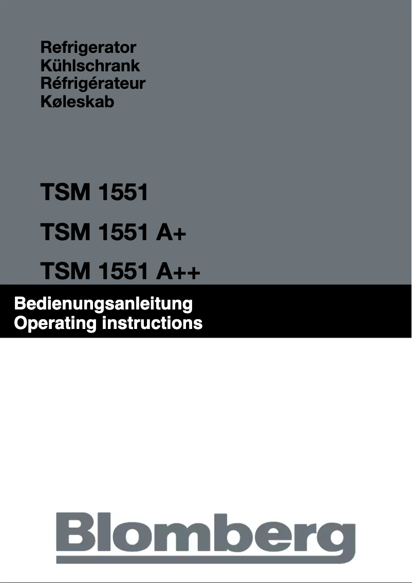 Page n°1 - Manuel utilisateur Blomberg TSM 1551 A