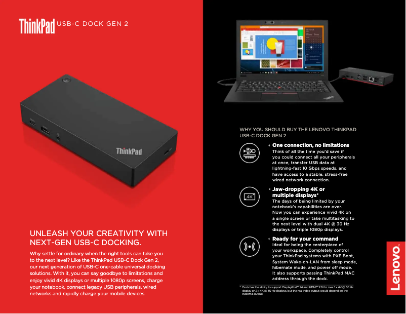 First page image of the manual for ThinkPad USB-C Dock Gen 2