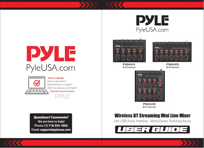 Page 1 de la notice Manuel utilisateur Pyle PMAX4
