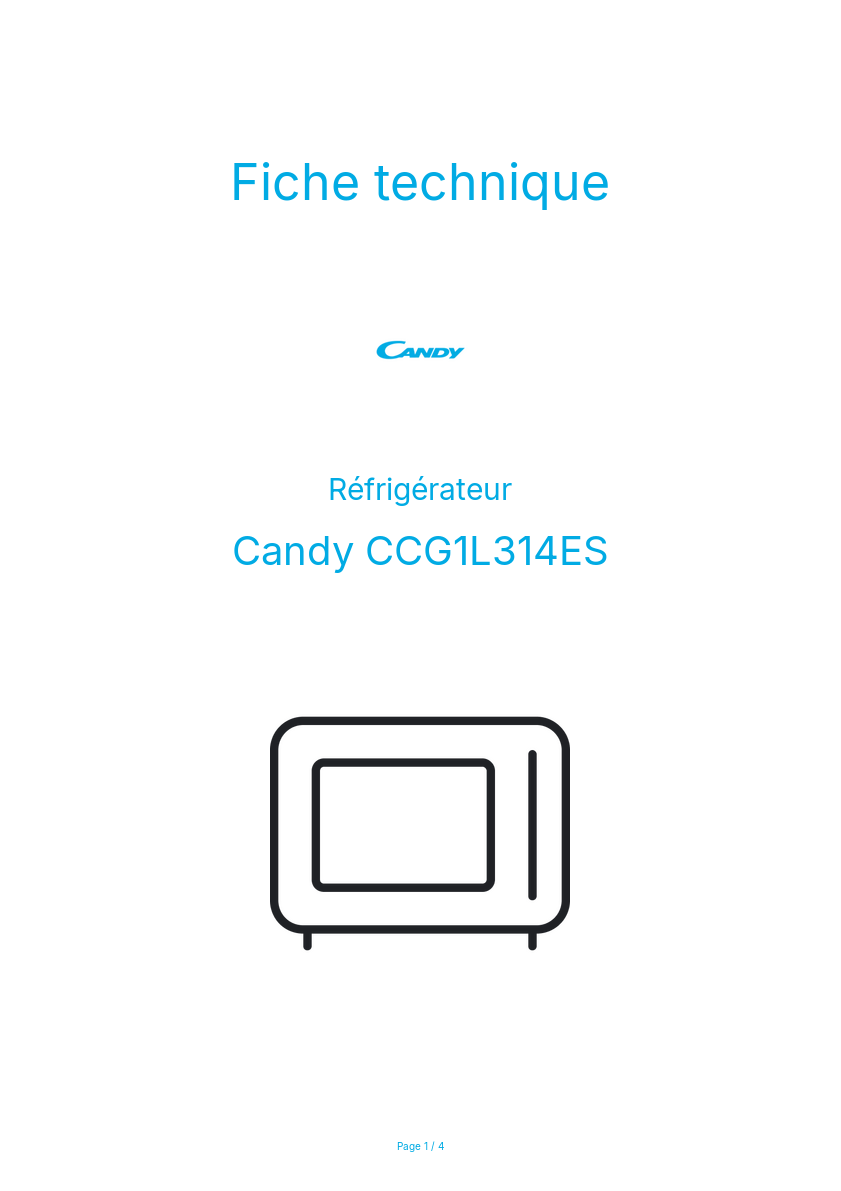Image de la première page du manuel de l'appareil CCG1L314ES