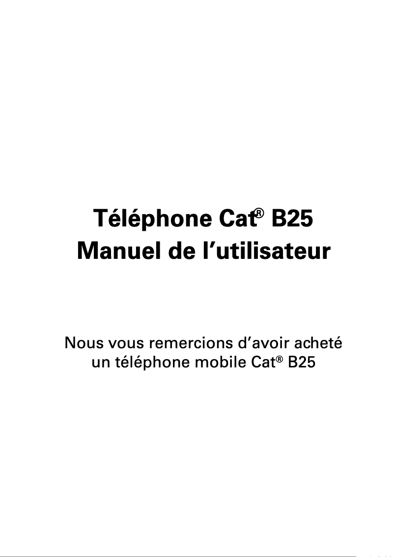 Image de la première page du manuel de l'appareil B25