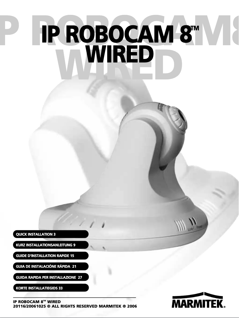 Página 1 del manual Manual de usuario Marmitek IP RoboCam 8