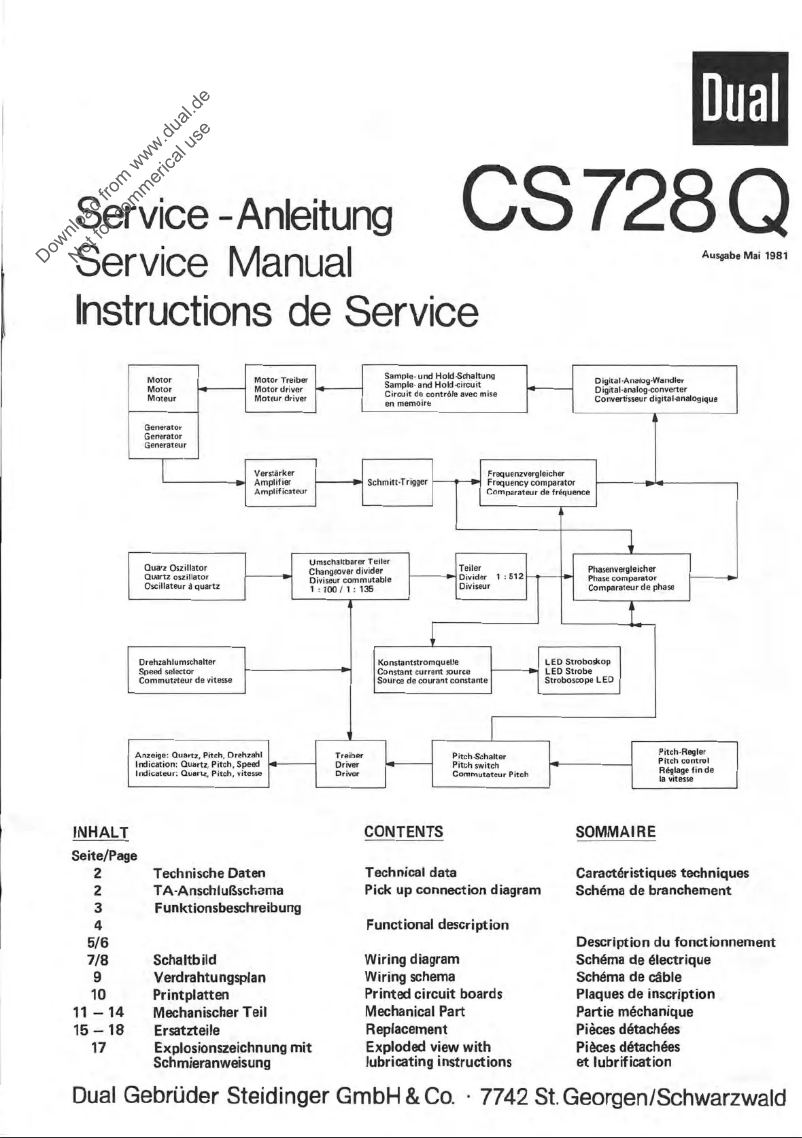 Image de la première page du manuel de l'appareil CS 728 Q