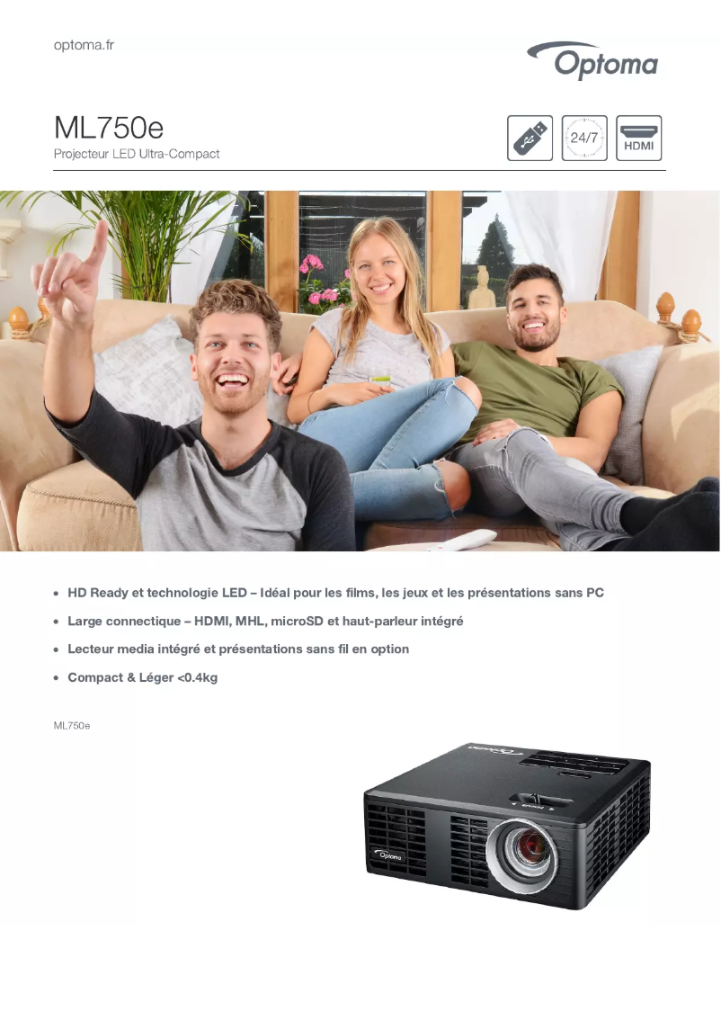 Image de la première page du manuel de l'appareil ML750E