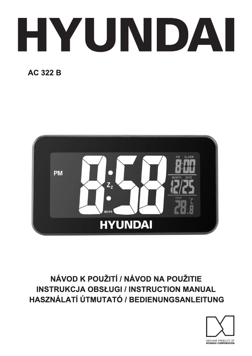 Page 1 de la notice Manuel utilisateur Hyundai AC 322 B