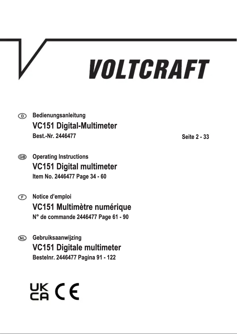 Página 1 del manual Manual de usuario Voltcraft VC151