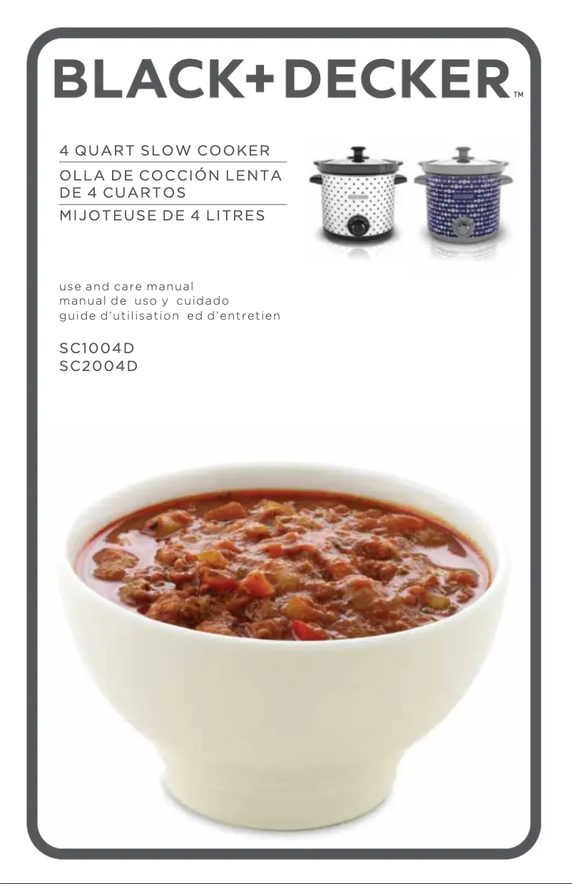 Page n°1 - Manuel utilisateur Black & Decker SC1004D
