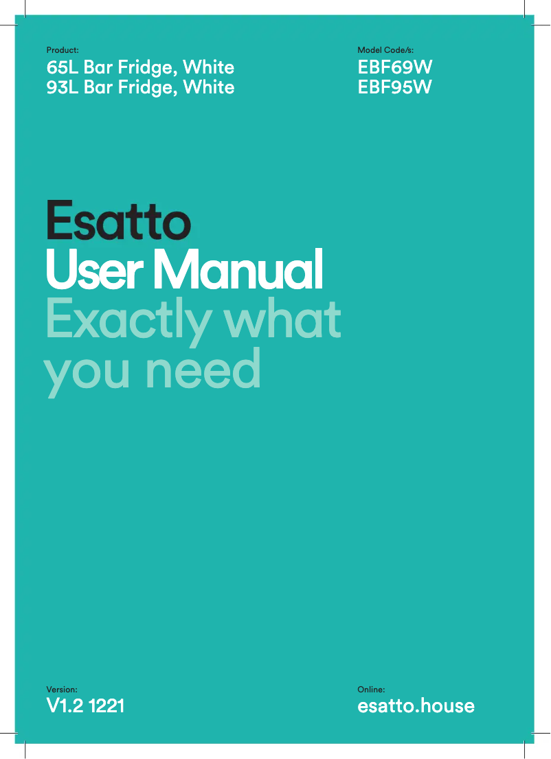 Page n°1 - Manuel utilisateur Esatto EBF69W