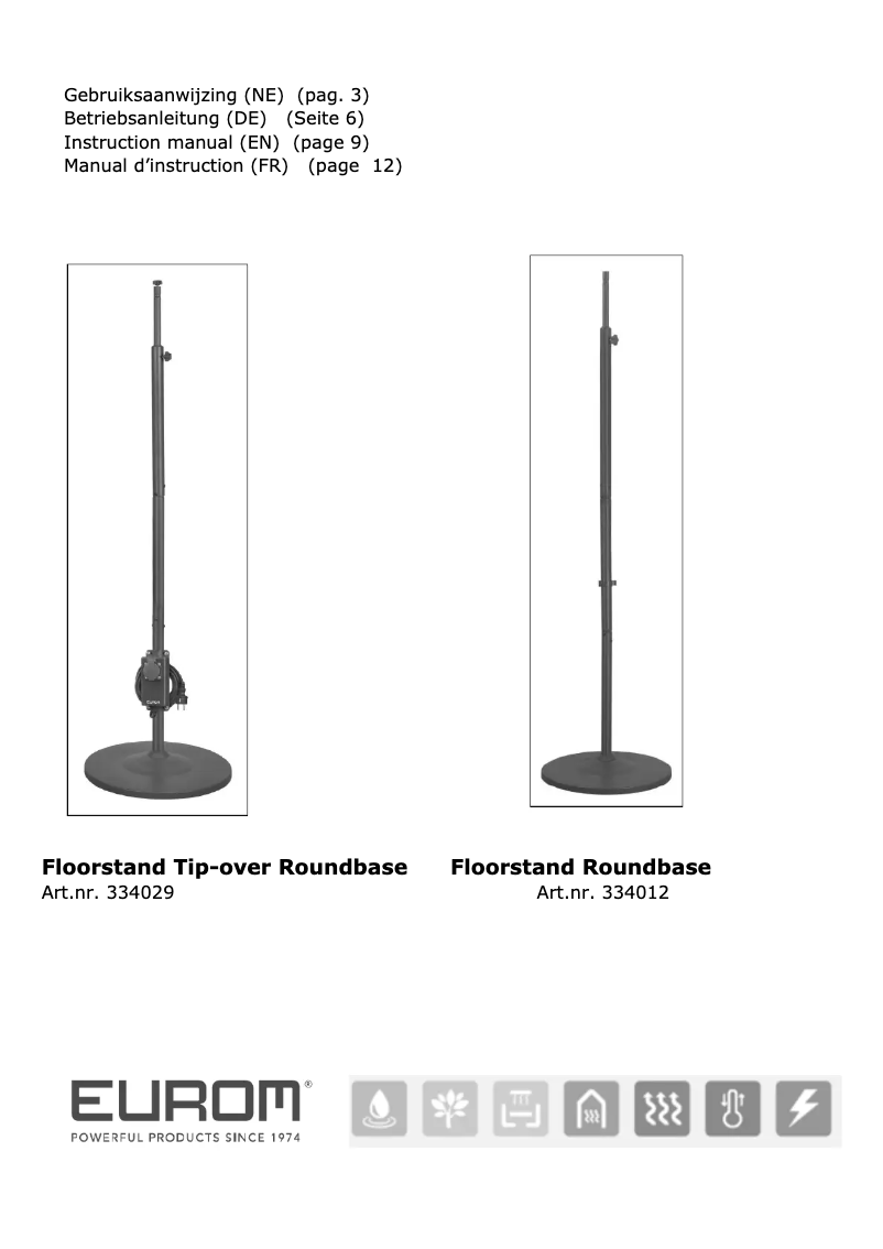Page n°1 - Manuel utilisateur Eurom Floorstand Roundbase