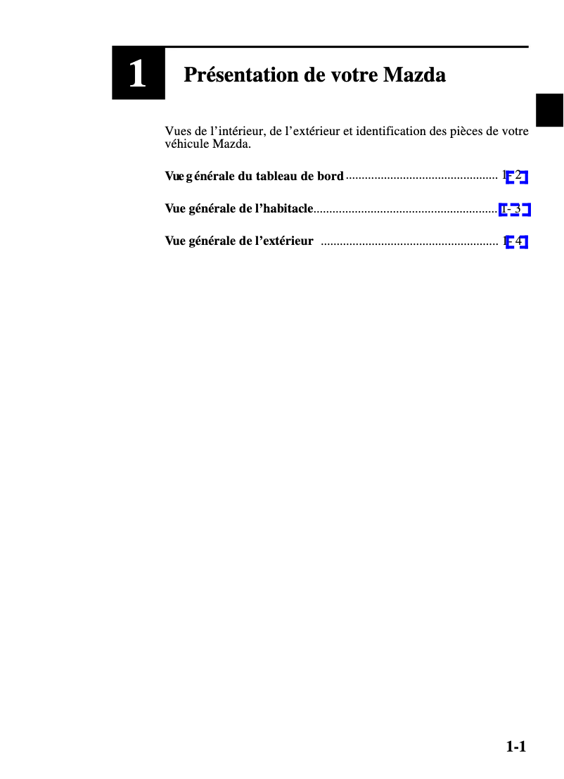 Page 1 de la notice Manuel utilisateur Mazda 626 (2011)