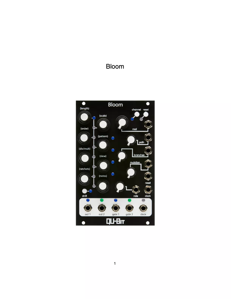 Image de la première page du manuel de l'appareil Bloom